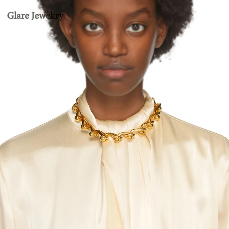 Brand New Designer Simple Fashion Accessories Thick Metal Choker Collarbone Chain Necklace for Women Brass Plated 18K Gold
Brand New Designer Simple Fashion Accessories Thick Metal Choker Collarbone Chain Necklace for Women Brass Plated 18K Gold