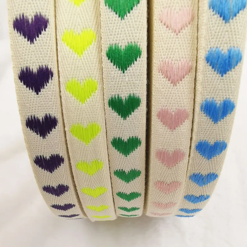 5Yards 15mm Candy Color Sweet Heart Comfortable Polyester Cotton Material Woven Webbing Ribbon Decoration For Wedding Party
5Yards 15mm Candy Color Sweet Heart Comfortable Polyester Cotton Material Woven Webbing Ribbon Decoration For Wedding Party