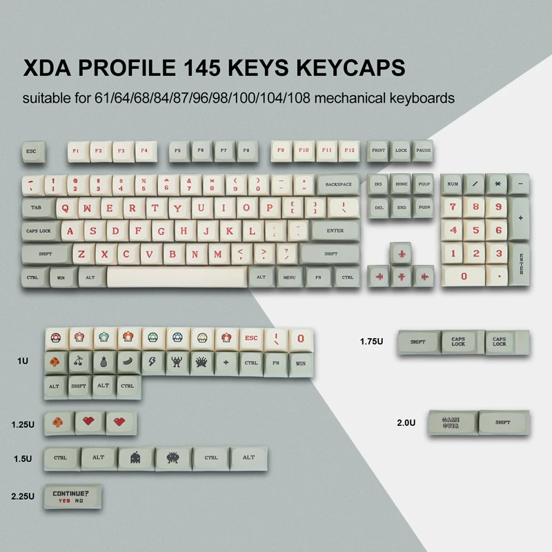 145 Keys Full Set PBT Keycaps XDA Double Shot Japaness Keycap for GK61 Anne Pro 2 TM680 Cherry Gateron MX Mechanical Keyboard
145 Keys Full Set PBT Keycaps XDA Double Shot Japaness Keycap for GK61 Anne Pro 2 TM680 Cherry Gateron MX Mechanical Keyboard