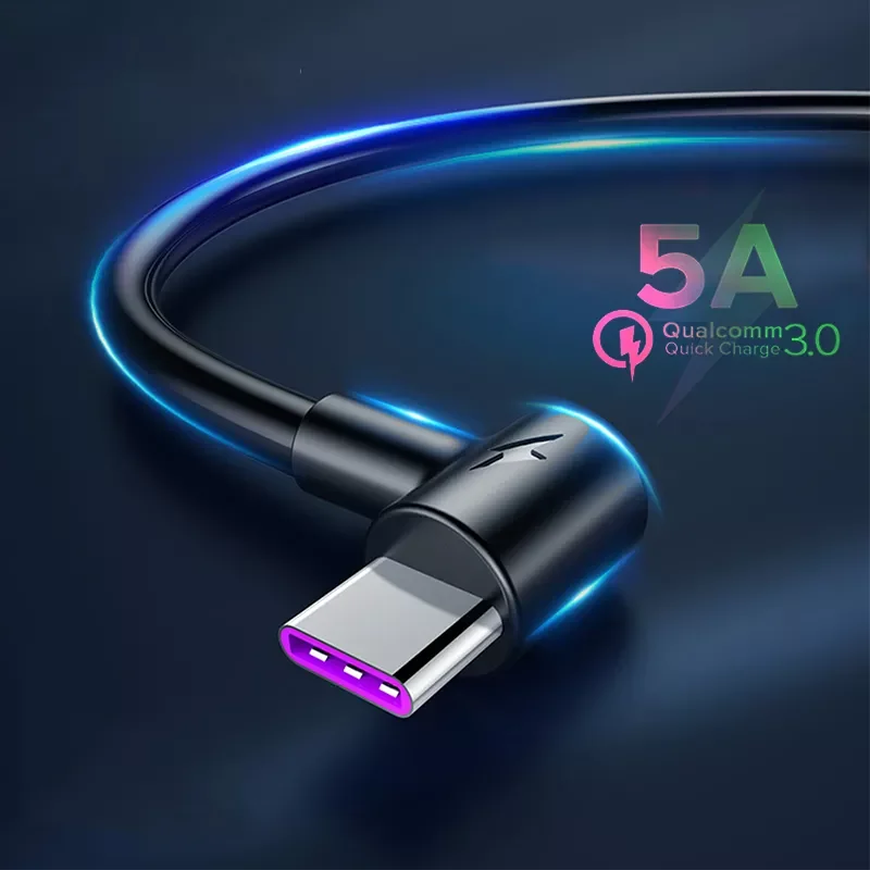 5A Supercharge USB Type C Cable 90 Degree Fast Charging For Huawei P30 Mate 20 Pro Samsung S10 S9 Charger Usb-C Data Type-C Cord
5A Supercharge USB Type C Cable 90 Degree Fast Charging For Huawei P30 Mate 20 Pro Samsung S10 S9 Charger Usb-C Data Type-C Cord