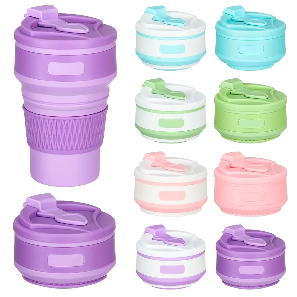 

350ML Coffee Mugs Travel Collapsible Silicone Cup Folding Water Cups BPA FREE Food Grade Drinking Ware Mug Tea Coffee Cups
