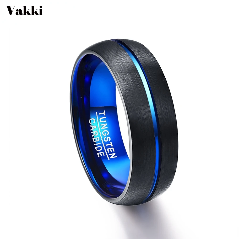 VAKKI Tungsten Carbide Ring Men's 8mm Blue Plated Tungsten Carbide Wedding Band Ring Matte Finish Grooved Size 7 to 12
VAKKI Tungsten Carbide Ring Men's 8mm Blue Plated Tungsten Carbide Wedding Band Ring Matte Finish Grooved Size 7 to 12