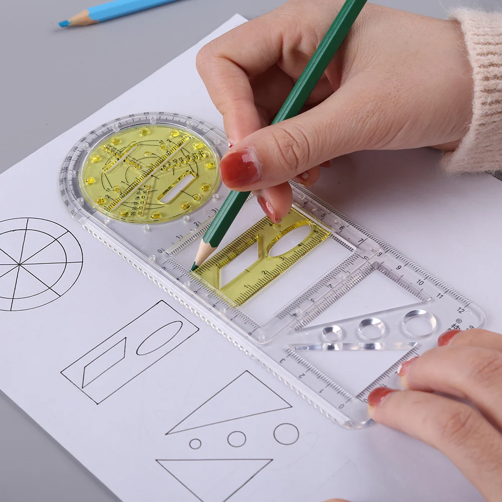 Multifunctional Geometric Ruler Geometric Drawing Template Measuring Tool For School Office Architecture Supply Template Tool 
Multifunctional Geometric Ruler Geometric Drawing Template Measuring Tool For School Office Architecture Supply Template Tool