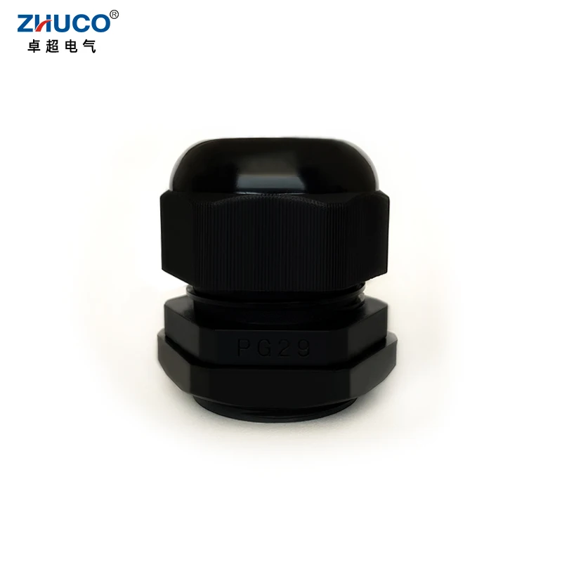 

ZHUCO 10Pcs PG29 Adjustable 18-25mm Cable Cover with Rubber Gasket Black Nylon Plastic Waterproof Gland IP68 Connector Joints