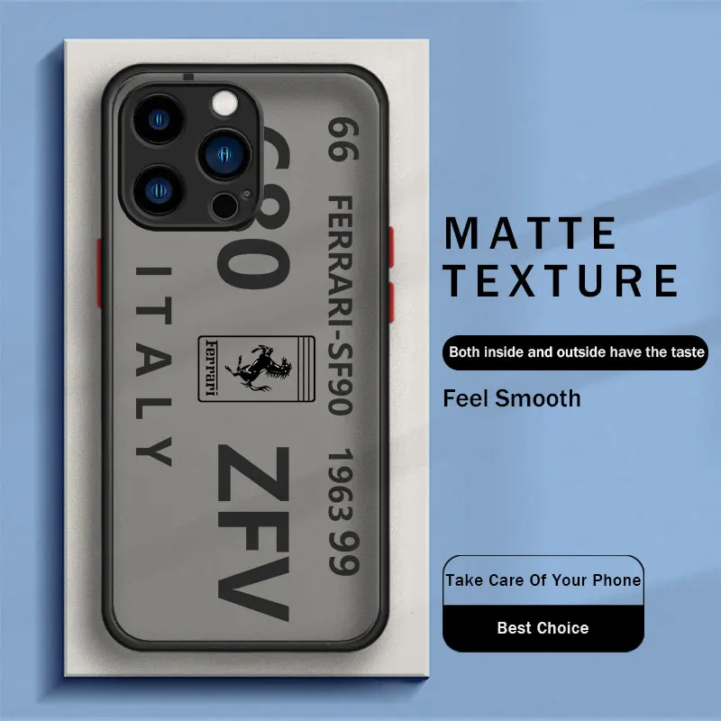 Armor Matte Case For iphone 14 13 12 Mini 11 Pro XR X XS MAX 8766S Plus SE2020 SE2022 Bumper Cover Ferrari License Plate
Armor Matte Case For iphone 14 13 12 Mini 11 Pro XR X XS MAX 8766S Plus SE2020 SE2022 Bumper Cover Ferrari License Plate
