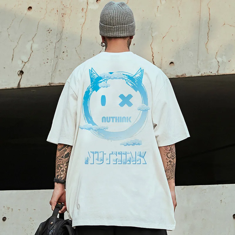 Мужская свободная футболка с коротким рукавом, в Корейском стиле
Мужская свободная футболка с коротким рукавом, в Корейском стиле