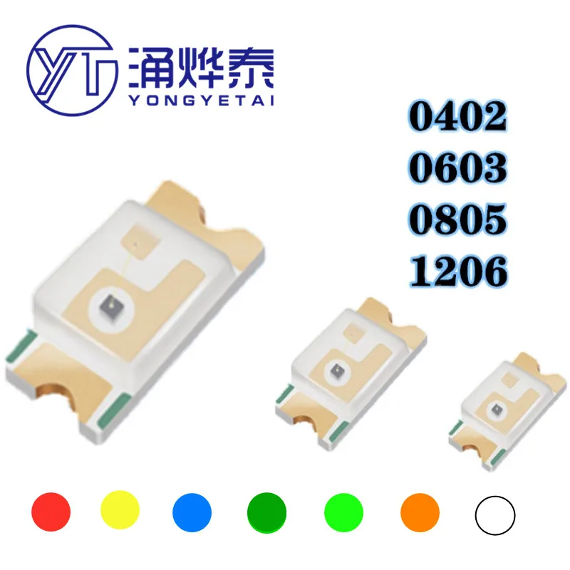 YYT 100PCS LED SMD Light Emitting Diode 0402 0603 0805 1206 Red, Blue, Yellow, Emerald, Green, Orange, White
YYT 100PCS LED SMD Light Emitting Diode 0402 0603 0805 1206 Red, Blue, Yellow, Emerald, Green, Orange, White