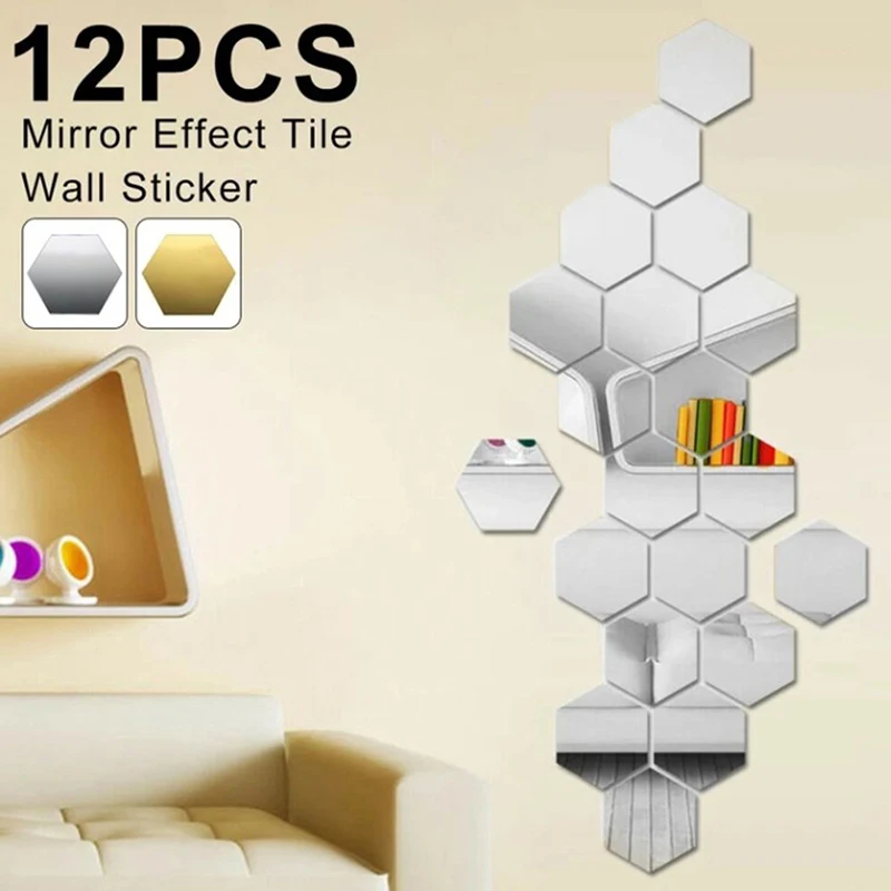 12Pcs Diy Home Decoration Removable 3D Mirror Tile Wall Stickers Hexagon Vinyl Wall Decal
12Pcs Diy Home Decoration Removable 3D Mirror Tile Wall Stickers Hexagon Vinyl Wall Decal