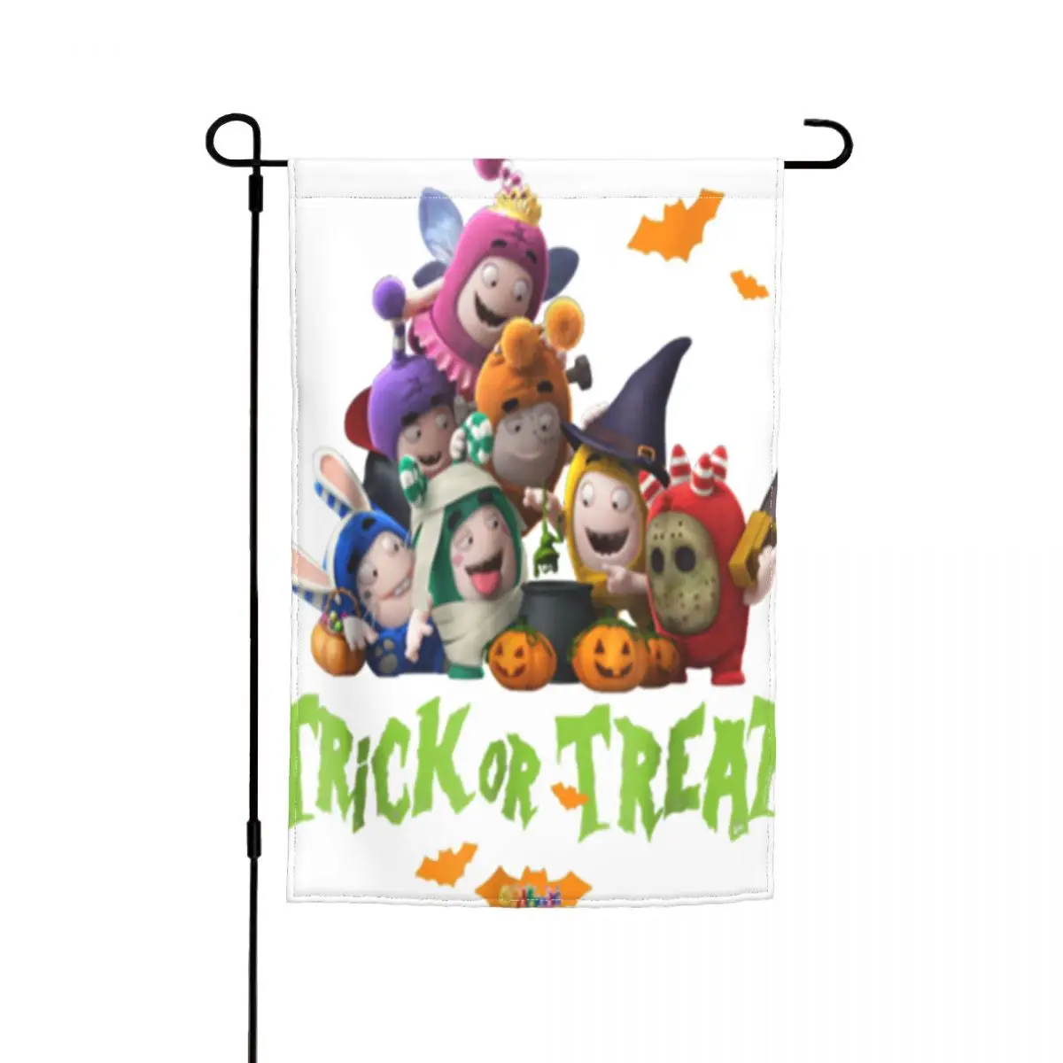 Oddbods на Хэллоуин с надписью Trick or Treat вертикальный фонарь для сада двусторонний