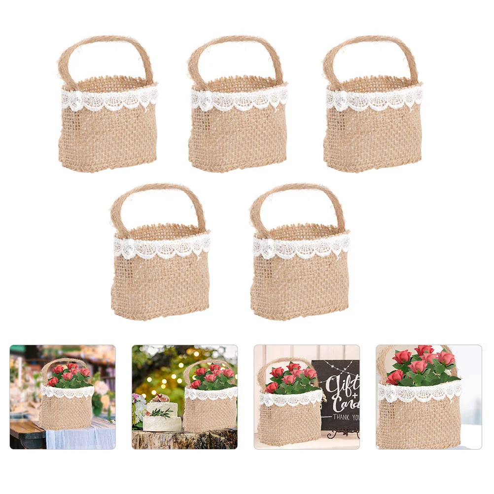 Basket Flower Candy Bag Wedding Burlap Storage Bags Girl Gift Linen Small Party Rustic Pouch Sweet Banquet Weddings Tote Woven
Basket Flower Candy Bag Wedding Burlap Storage Bags Girl Gift Linen Small Party Rustic Pouch Sweet Banquet Weddings Tote Woven
