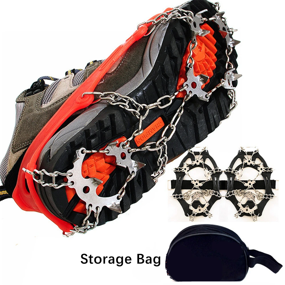 18 Teeth Outdoor Climbing Crampon Stainless Steel Welding Chain for Winter Snow Trekking Hiking Shoe Cover Non-slip Shoe Cover
18 Teeth Outdoor Climbing Crampon Stainless Steel Welding Chain for Winter Snow Trekking Hiking Shoe Cover Non-slip Shoe Cover
