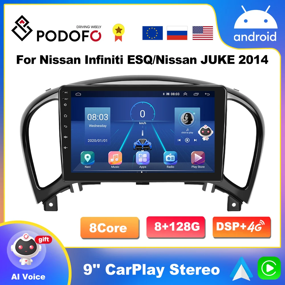 Podofo беспроводной CarPlay Android Авторадио для Nissan JUKE 2014 мультимедийный видеоплеер Infiniti ESQ радио 2 Din головное устройство стерео
Podofo беспроводной CarPlay Android Авторадио для Nissan JUKE 2014 мультимедийный видеоплеер Infiniti ESQ радио 2 Din головное устройство стерео