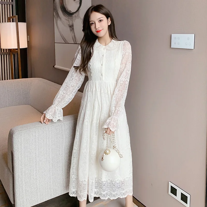 Lace Party Women's Dress Summer Fashion Solid O-Neck A-LINE Long Sleeve Elegant High Waist Female Clothing Office Lady
Lace Party Women's Dress Summer Fashion Solid O-Neck A-LINE Long Sleeve Elegant High Waist Female Clothing Office Lady