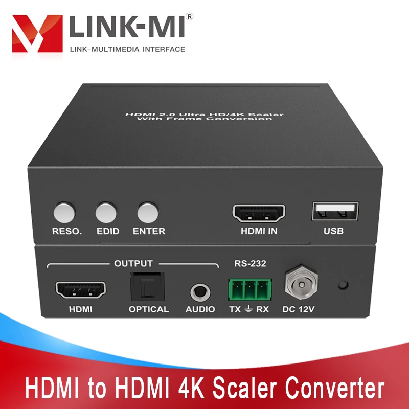 LINK-MI HDMI to HDMI 4K Scaler Converter with Frame Conversion Support 4K@60Hz 4:4:4 with digital(SPDIF) analog audio extraction
LINK-MI HDMI to HDMI 4K Scaler Converter with Frame Conversion Support 4K@60Hz 4:4:4 with digital(SPDIF) analog audio extraction