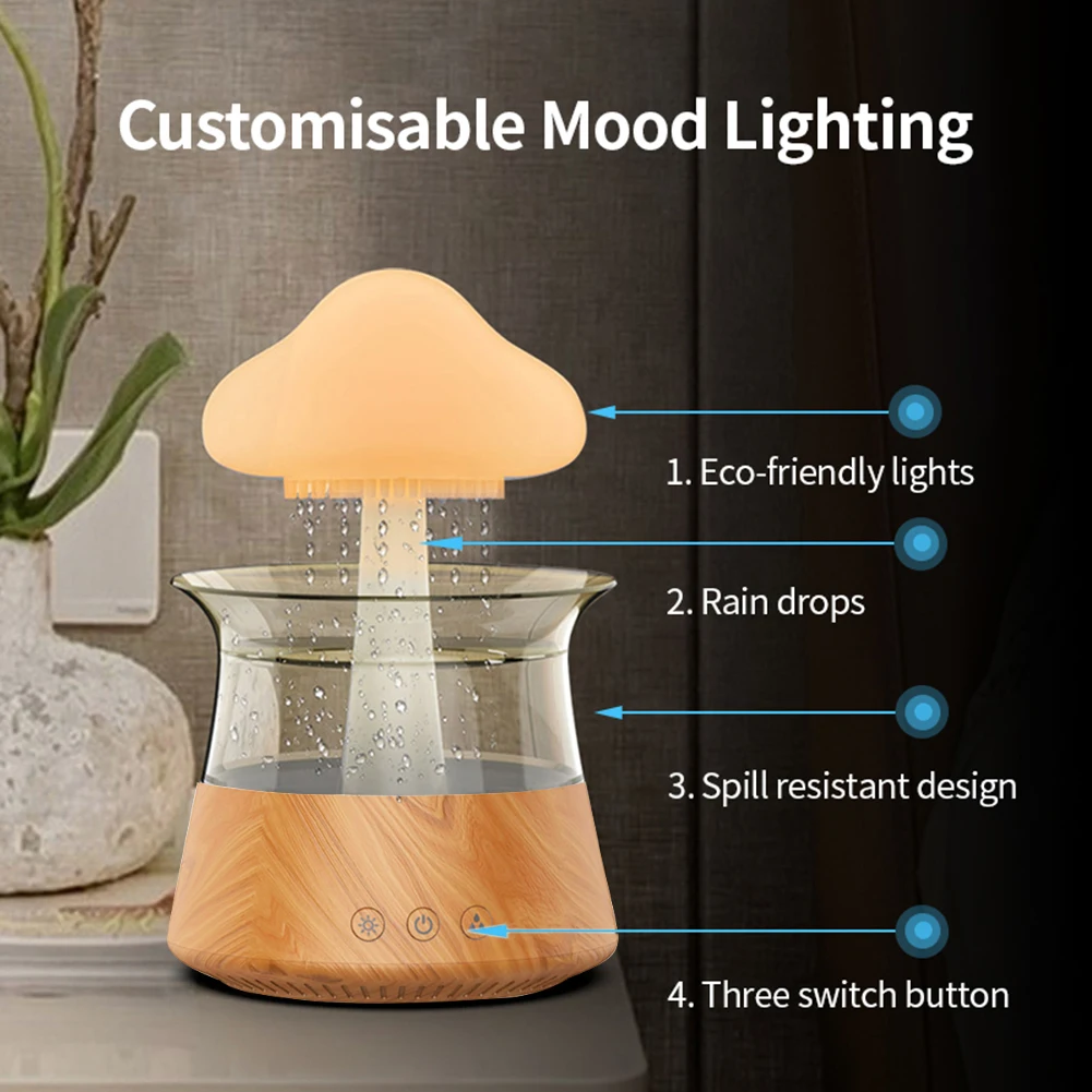 300ml Mushroom Rain Air Humidifier Rain Cloud Design Colorful Night Light Aroma Diffuser USB Air Diffuser Mist Maker Machine
300ml Mushroom Rain Air Humidifier Rain Cloud Design Colorful Night Light Aroma Diffuser USB Air Diffuser Mist Maker Machine