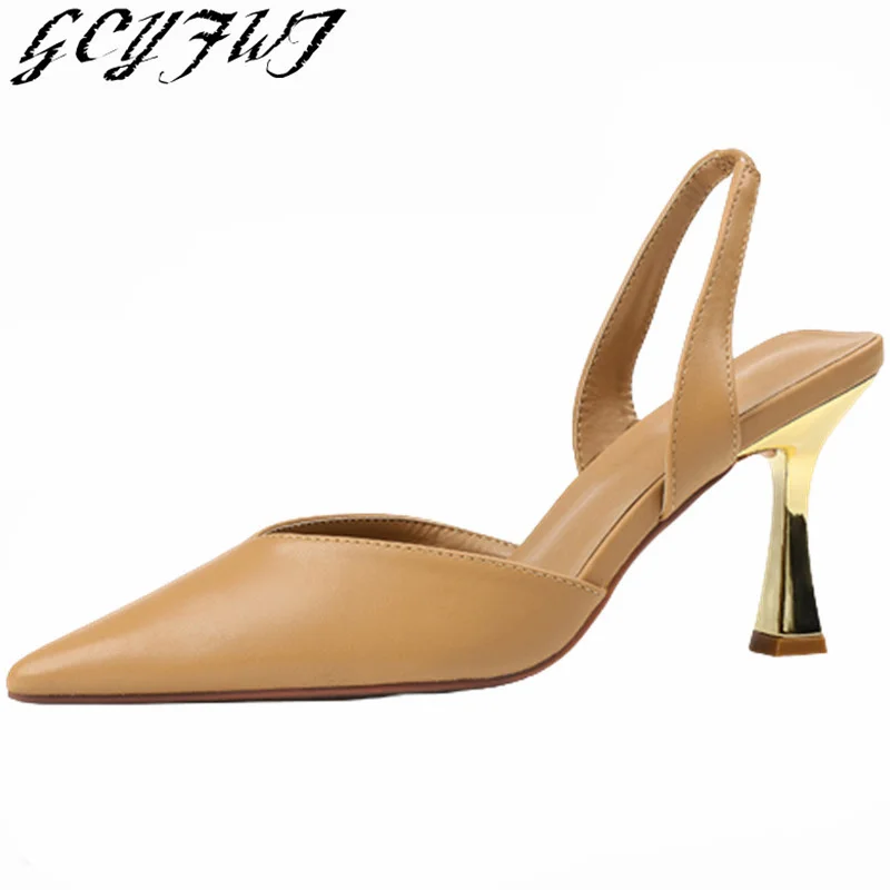 Women Single Shoes Summer New Pointed Toe Shallow Metal Heel High Heels Fashion Black Apricot Solid Color Non-Slip Female Pumps
Women Single Shoes Summer New Pointed Toe Shallow Metal Heel High Heels Fashion Black Apricot Solid Color Non-Slip Female Pumps