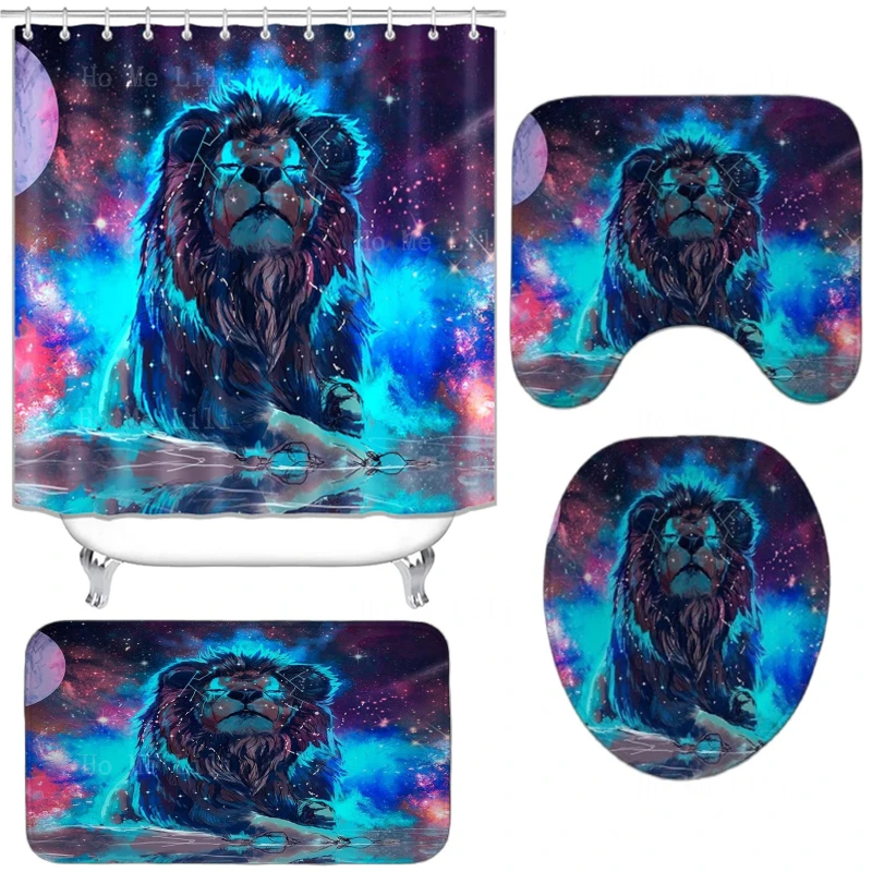Fantasy Galaxy Nebula Lion Naughty Elephant Playing In Bathtub Black Bear In Forest Shower Curtain Set With Rugs Bathroom Decor
Fantasy Galaxy Nebula Lion Naughty Elephant Playing In Bathtub Black Bear In Forest Shower Curtain Set With Rugs Bathroom Decor