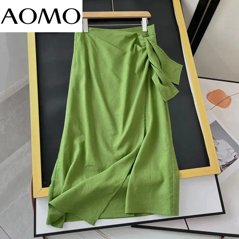 AOMO 2023 Women Green Cotton Linen Midi Skirt Bow Waist Ladies Chic Wrap Skirts 6D219A
AOMO 2023 Women Green Cotton Linen Midi Skirt Bow Waist Ladies Chic Wrap Skirts 6D219A