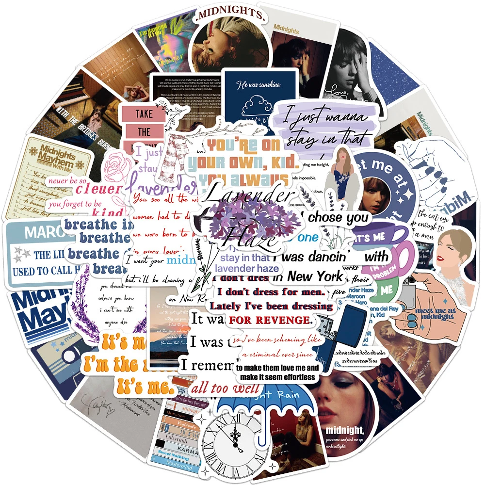 10/30/50pcs Taylor Alison Swift Midnights Stickers Decals Waterproof Graffiti Luggage Skateboard Guitar Singer Sticker Kids Toys
10/30/50pcs Taylor Alison Swift Midnights Stickers Decals Waterproof Graffiti Luggage Skateboard Guitar Singer Sticker Kids Toys