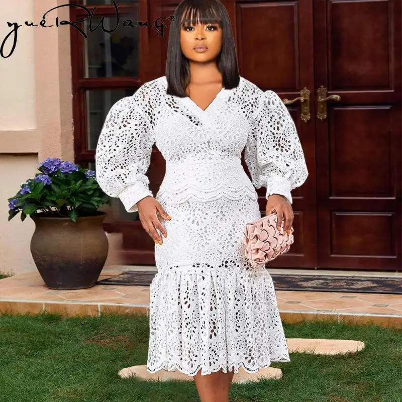 YUERWANG Women Dress Temperament Perspective V Neck Puff Sleeve High Waist Ruffles Hollow Out Sexy Long Dresses 2022 Fashion New
YUERWANG Women Dress Temperament Perspective V Neck Puff Sleeve High Waist Ruffles Hollow Out Sexy Long Dresses 2022 Fashion New