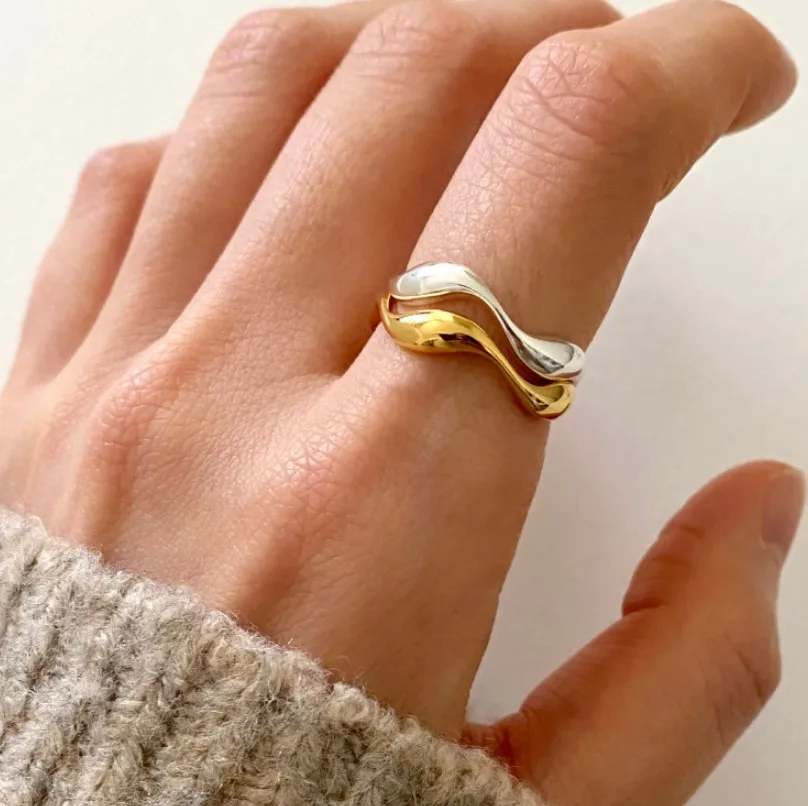 Simple Design 925 Sterling Silver Opened Ring Finger Curve Ring For Women Adjustable Rings 2022Trend Charms INS
Simple Design 925 Sterling Silver Opened Ring Finger Curve Ring For Women Adjustable Rings 2022Trend Charms INS