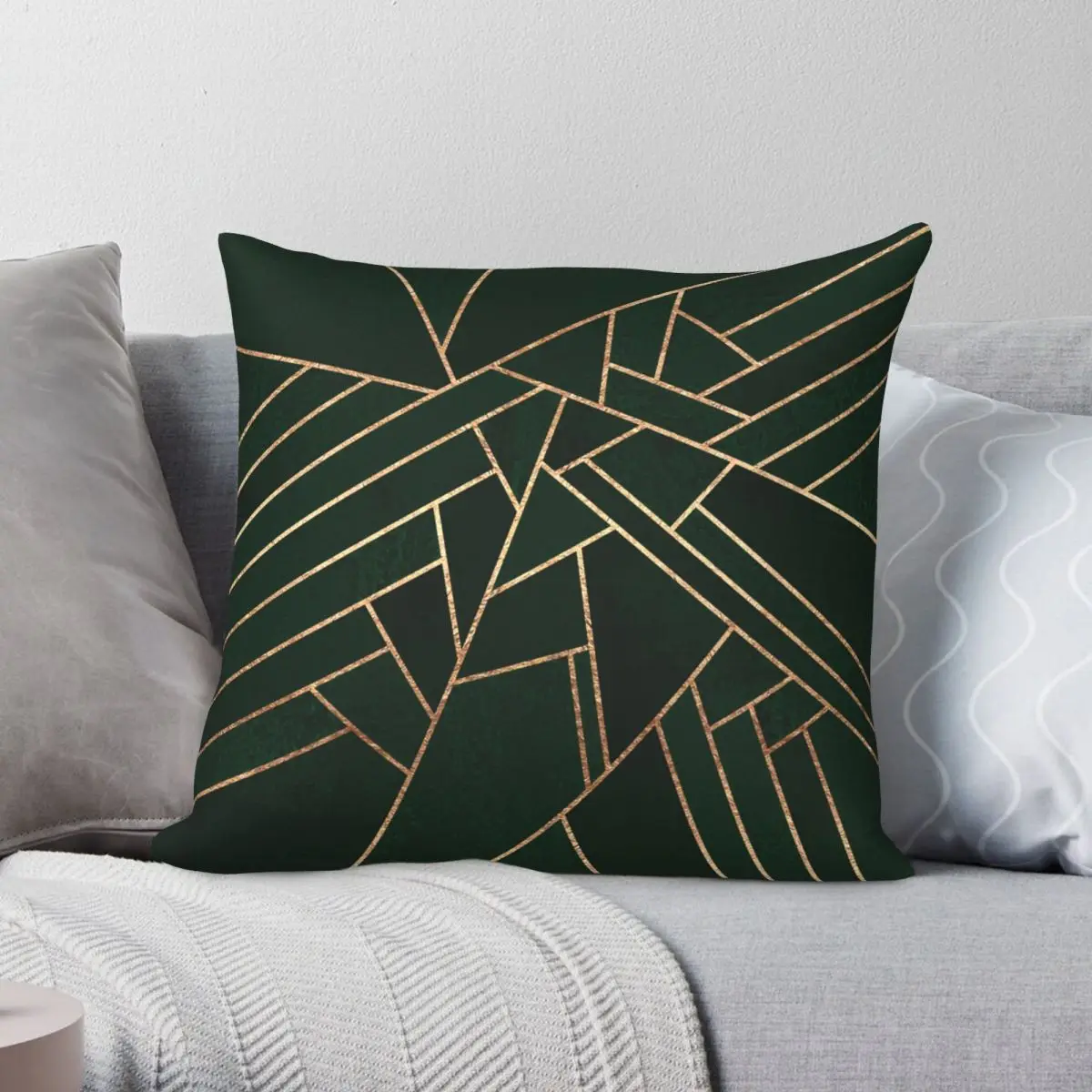 

Emerald Night Dark Square Pillowcase Polyester Linen Velvet Pattern Zip Decorative Throw Pillow Case Bed Cushion Cover 18"