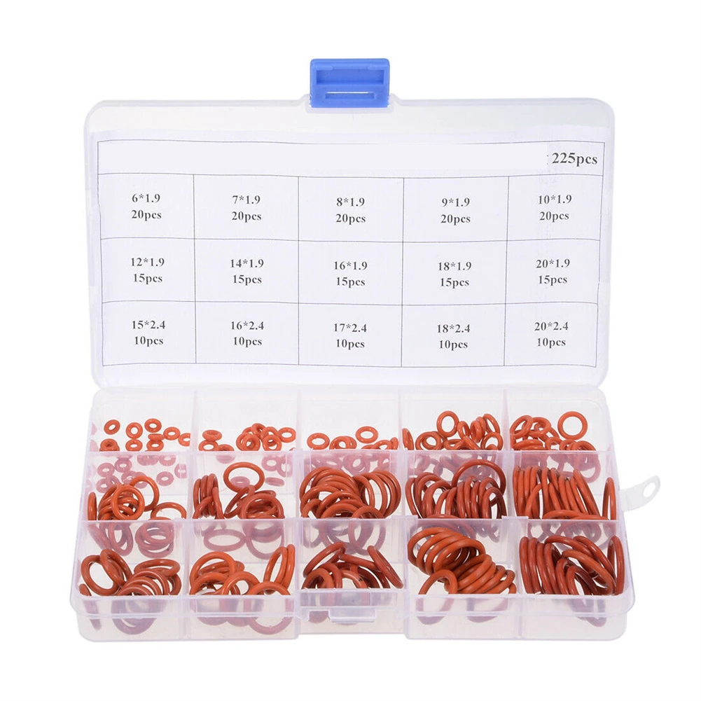 225PCS Boxed Nitrile Silicone Rubber O-ring Assortment O-ring Switch Sound Dampener Faucet Sealing Valve For Machine Gasket Kit
225PCS Boxed Nitrile Silicone Rubber O-ring Assortment O-ring Switch Sound Dampener Faucet Sealing Valve For Machine Gasket Kit