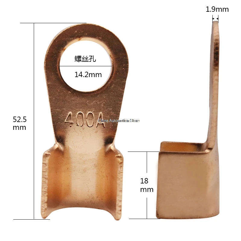 10Pcs 400A Copper Battery Cable Connector Terminal Crimping 35-95mm2 Wire OT-400A
10Pcs 400A Copper Battery Cable Connector Terminal Crimping 35-95mm2 Wire OT-400A