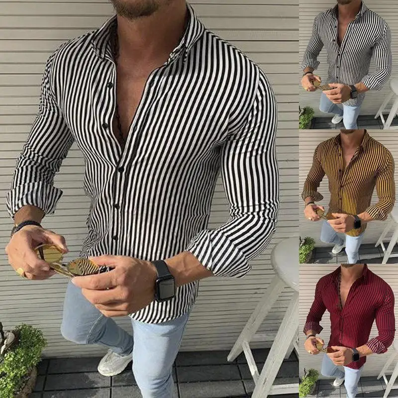 2022 New Men's Long Sleeve Shirts Fashion Contrast Color Stripe Print Men's Shirts
2022 New Men's Long Sleeve Shirts Fashion Contrast Color Stripe Print Men's Shirts