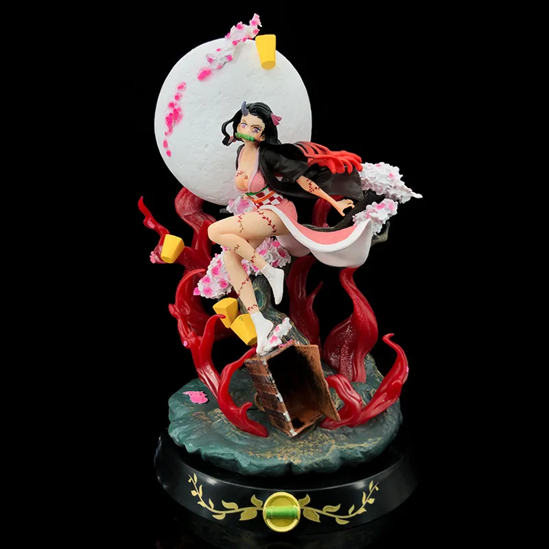 

31cm Demon Slayer Anime Figurines Demonization Blood Burst Moon Scene Kamado Nezuko PVC Action Figure Collection Model Toys Gift
