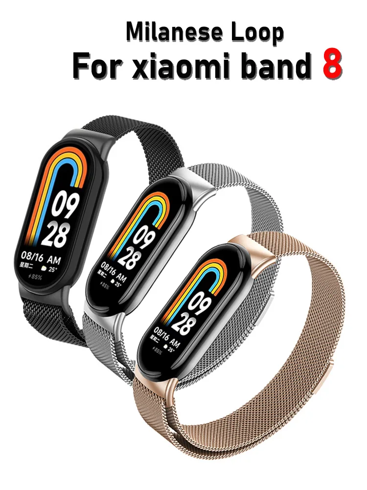 

Milanese Loop For xiaomi Mi Band 8 bracelet global version accessories smartwatch belt Strap pulseira correa miband 8 NFC strap