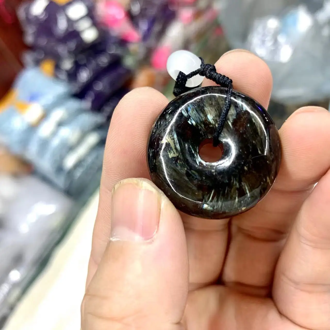 Donut Astrophylite Hornblende Glaucophane Stone Black Dragon Crystal Beads Natural Gemstone For Jewelry Making 1 Piece Wholesale
Donut Astrophylite Hornblende Glaucophane Stone Black Dragon Crystal Beads Natural Gemstone For Jewelry Making 1 Piece Wholesale