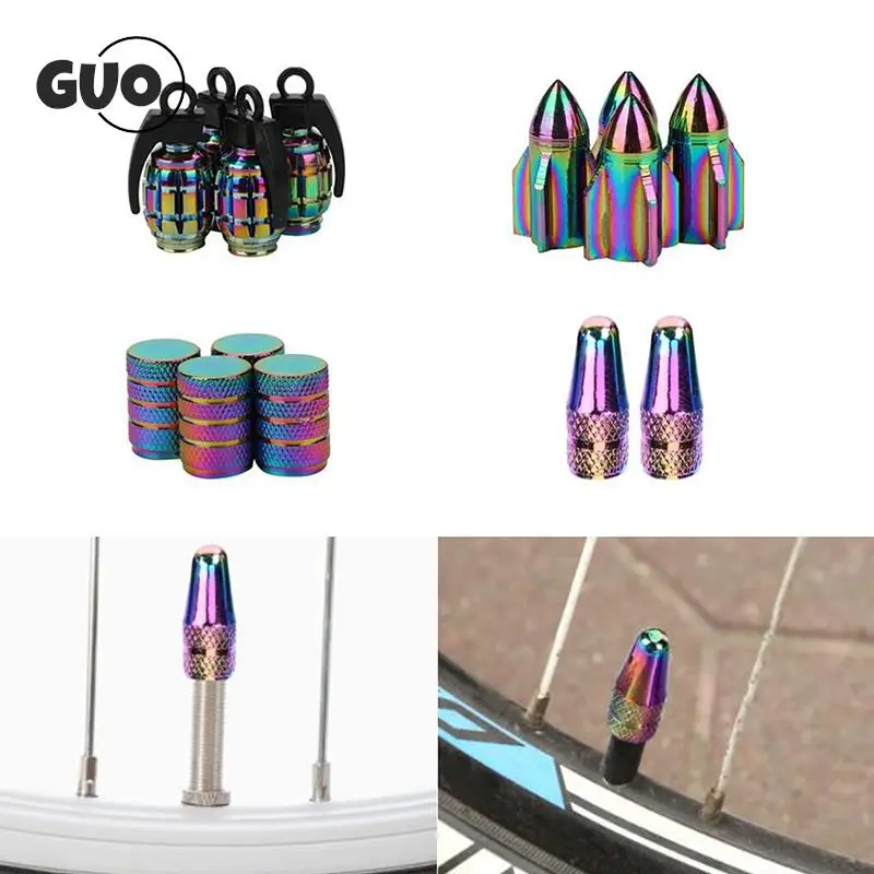 2 шт. алюминиевые колпачки на велосипедный клапан Радужный цвет - купить по