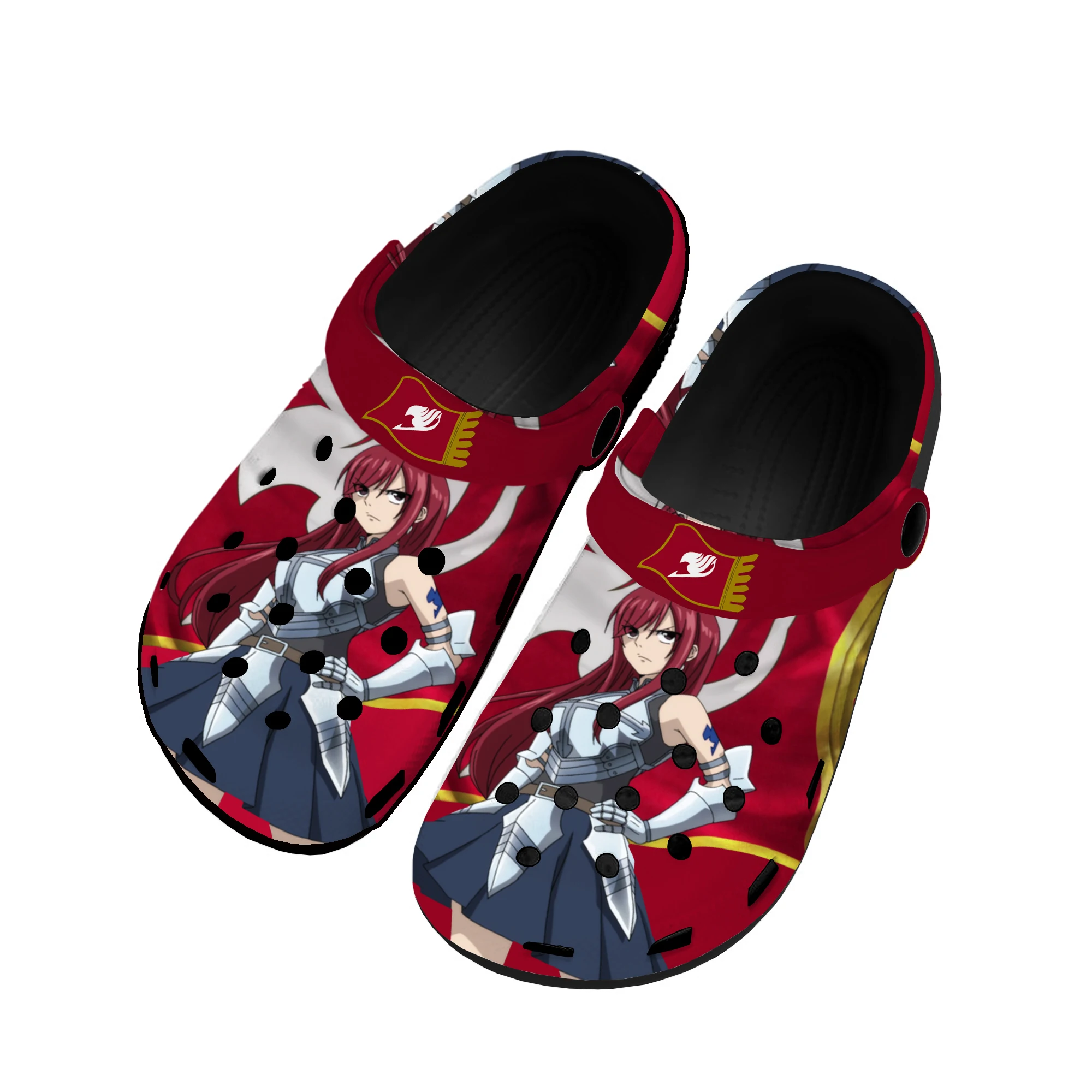 

Anime Fairy Tail Erza Scarlet Home Clogs Custom Water Shoes Mens Womens Teenager Shoe Garden Clog Beach Hole Black Slippers