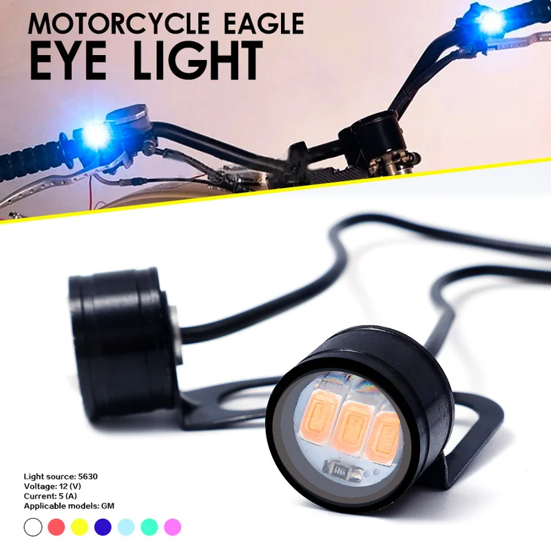 

2pcs Motorcycle LED Eagle Eye Lights Handlebar Signal Warning Light Brake Bulb Strobe Flash Spotlight Daytime Running Lamp 12V