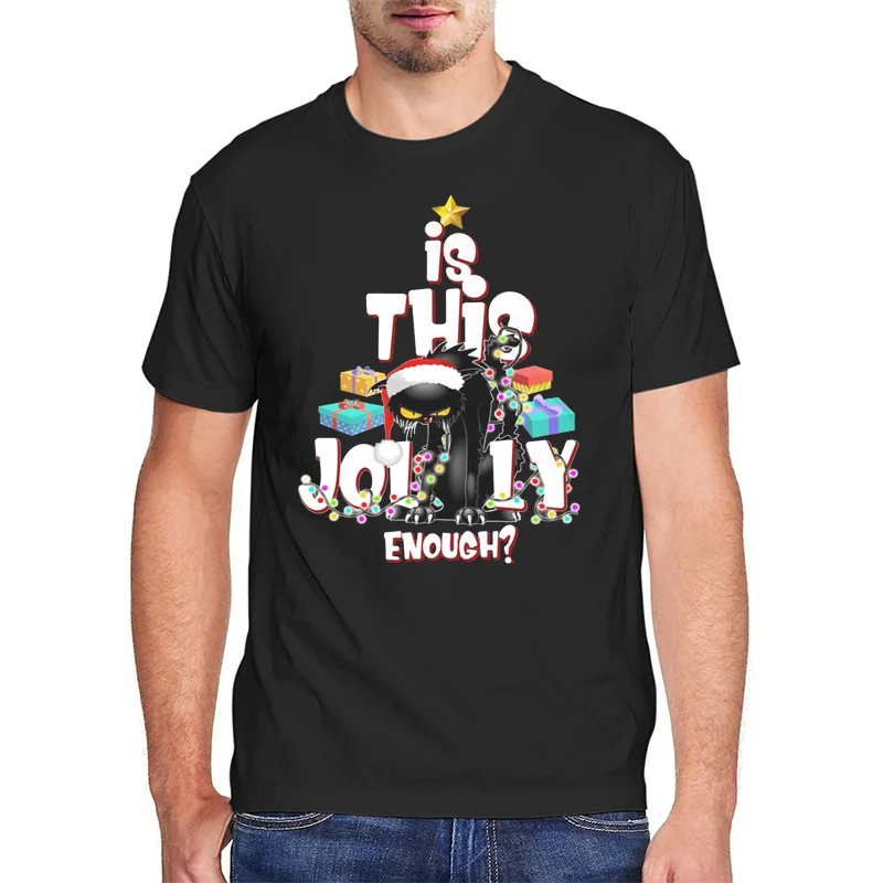 Is This Jolly Enough Angry Black Cat Cotton Vintage Men's T Shirt Funny Graphic Oversized T Shirt Female Christmas Streetwear
Is This Jolly Enough Angry Black Cat Cotton Vintage Men's T Shirt Funny Graphic Oversized T Shirt Female Christmas Streetwear