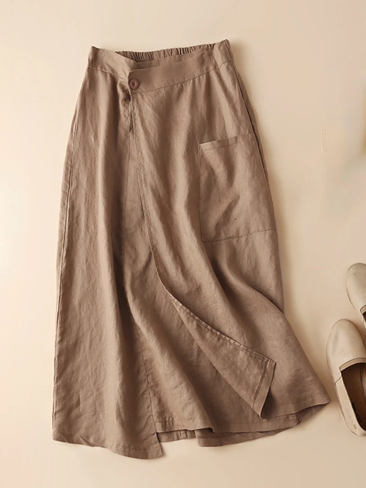 Юбка-трапеция выше колен женская, Однотонная юбка из хлопка и льна с эластичным поясом, лето 2022
Юбка-трапеция выше колен женская, Однотонная юбка из хлопка и льна с эластичным поясом, лето 2022