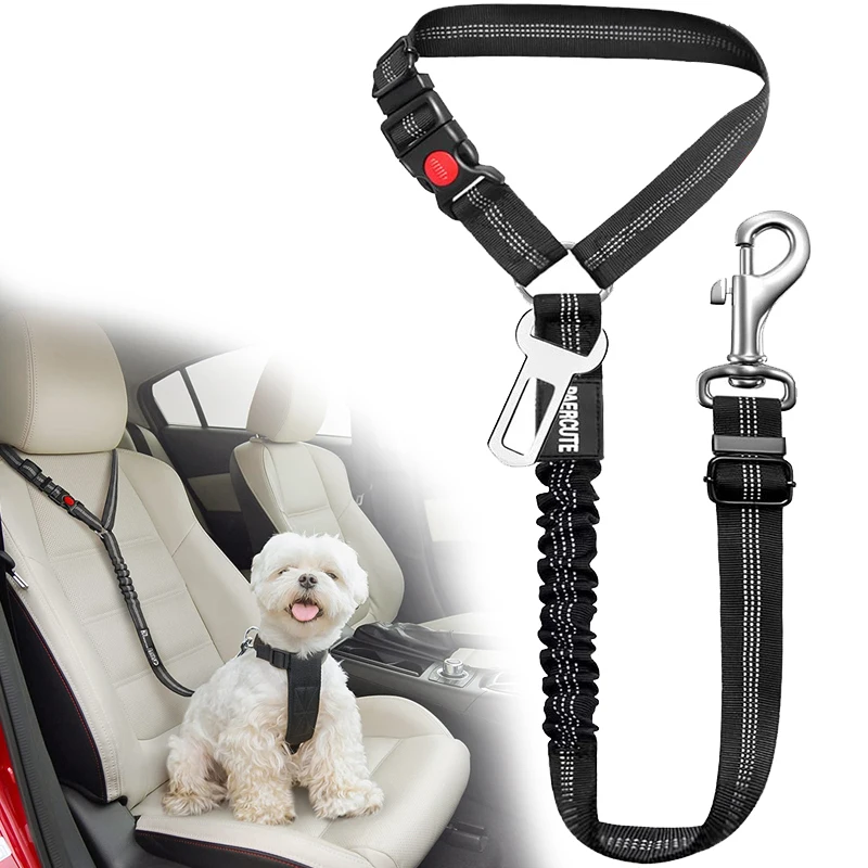 

Pet Car Seat Belt Restraint Adjustable Puppy Safety Leash Elastic Bungee Connect Dog Harness Vehicle Travel Dog Supplies