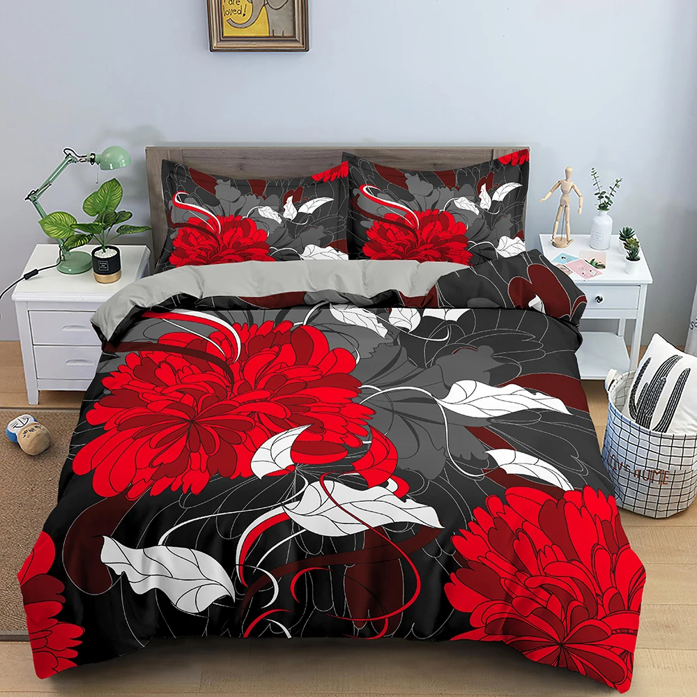 Floral Pattern Bedding Set Polyester Duvet Cover Set Quality Quilt Cover With Pillowcase For Single Double Bed Black Duvet Cover
Floral Pattern Bedding Set Polyester Duvet Cover Set Quality Quilt Cover With Pillowcase For Single Double Bed Black Duvet Cover