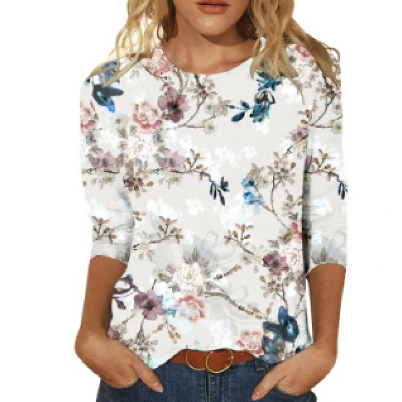 2023 Summer New Women's Large Size Three Quarter Sleeve 3D Digital Printing European and American Fashion Women's V-neck Pullove
2023 Summer New Women's Large Size Three Quarter Sleeve 3D Digital Printing European and American Fashion Women's V-neck Pullove