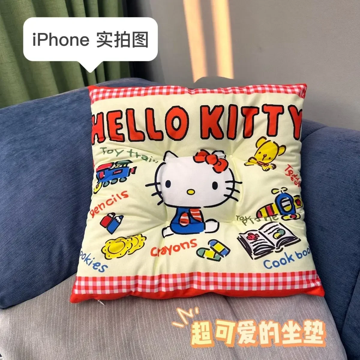 

Sanrio Hello Kitty Y2k Cartoon Cute Plush Pillows Seat Cushion Long-Sitting Office Chair Dormitory Chair Summer Student Cushion