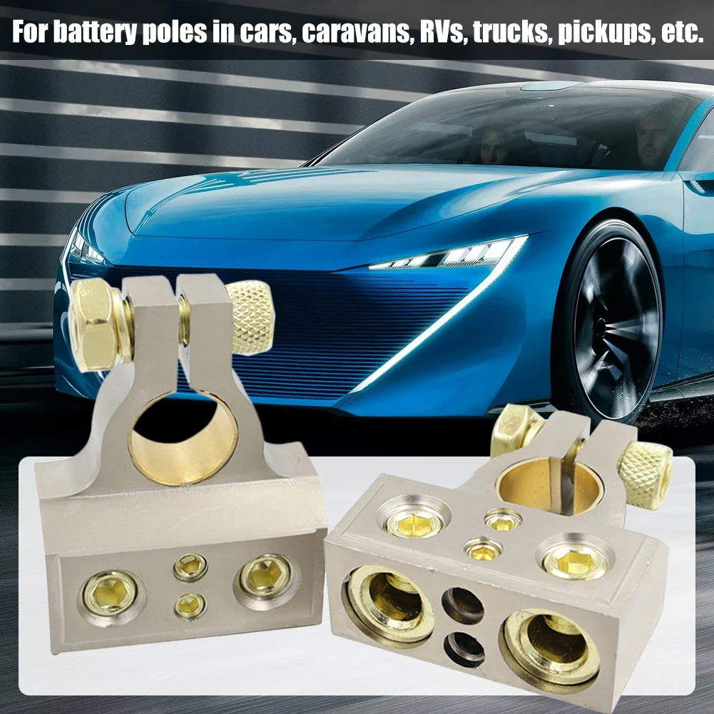 2Pcs Car Battery Terminal Connector Positive and Negative 4GA/6GA/8GA Nickel Gold Plating with Cover for Car Machine RV Caravan
2Pcs Car Battery Terminal Connector Positive and Negative 4GA/6GA/8GA Nickel Gold Plating with Cover for Car Machine RV Caravan