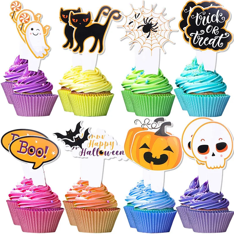 16/32Pcs Halloween Cake Toppers Cupcake Decorative Tools Cake Cups Party Fondant Dessert Pumpkin Ghost Bat Web Skull Cake Topper
16/32Pcs Halloween Cake Toppers Cupcake Decorative Tools Cake Cups Party Fondant Dessert Pumpkin Ghost Bat Web Skull Cake Topper
