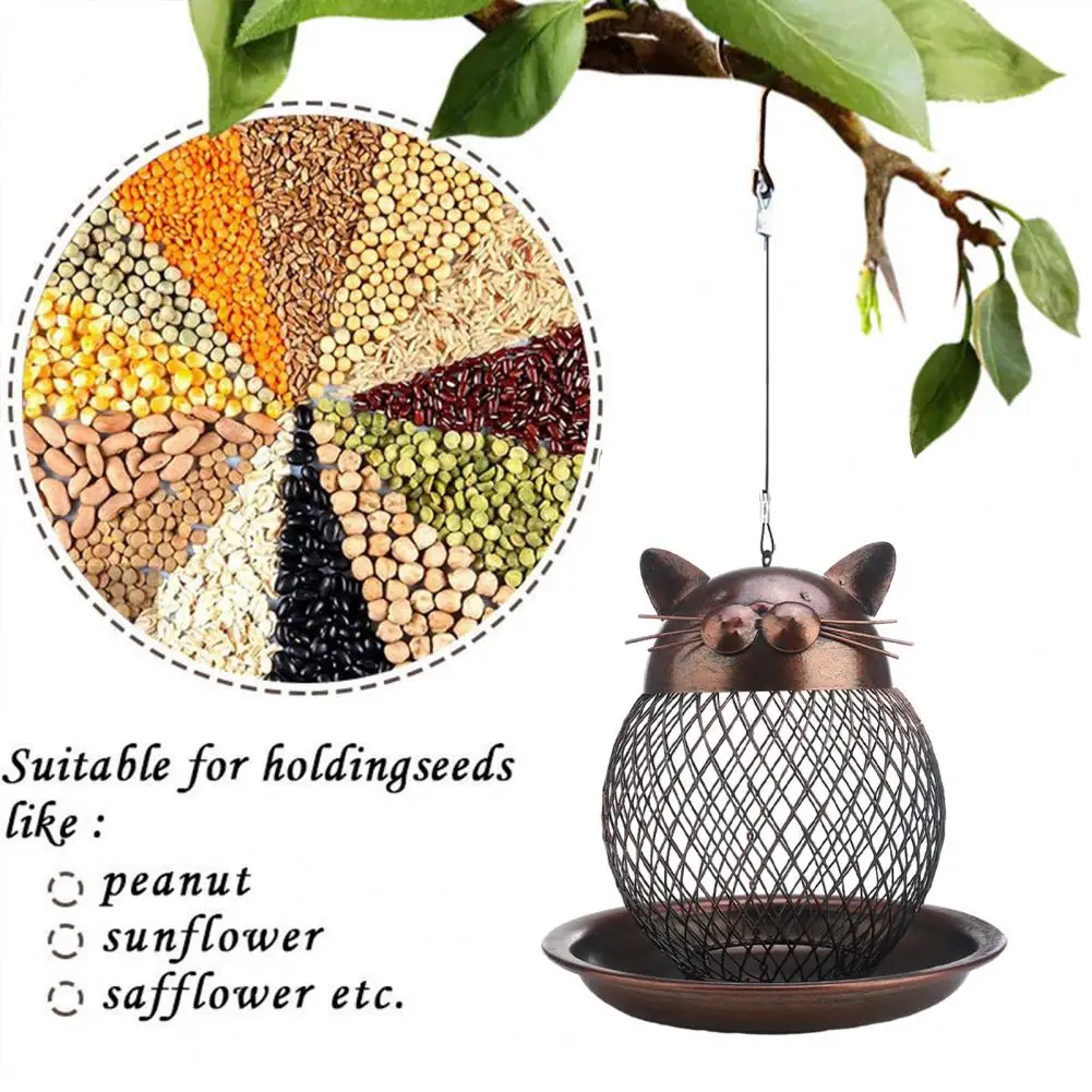Water-repellent Bird Feeder Vintage Cat Style Wild Bird Feeder Spacious Standing Space Easy Fill Garden Decoration Gift Antiqued
Water-repellent Bird Feeder Vintage Cat Style Wild Bird Feeder Spacious Standing Space Easy Fill Garden Decoration Gift Antiqued