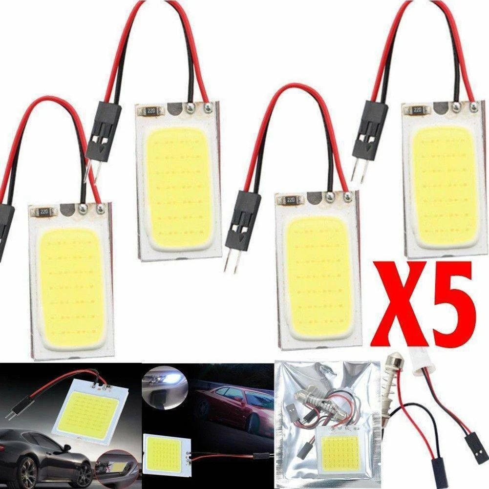 5Pcs 48 SMD Cob Led 12V White Light Car Interior Panel Lights Dome Lamp Bulb Durable Car Light Accessories
5Pcs 48 SMD Cob Led 12V White Light Car Interior Panel Lights Dome Lamp Bulb Durable Car Light Accessories