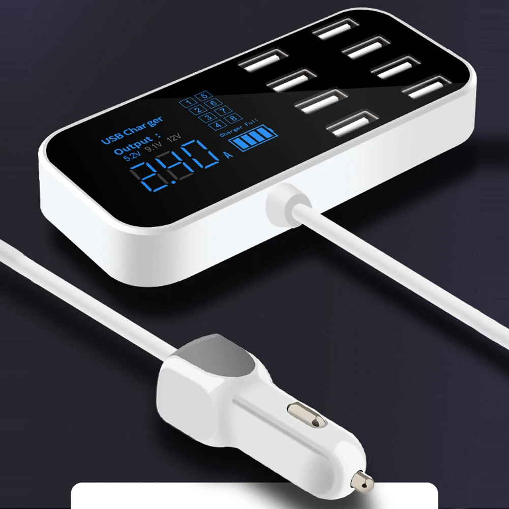 8 Ports USB Car Charger LED Digital Display Quick Charge 3.0 40W Fast Charging For iPhone Samsung Xiaomi Car Phone Charger
8 Ports USB Car Charger LED Digital Display Quick Charge 3.0 40W Fast Charging For iPhone Samsung Xiaomi Car Phone Charger