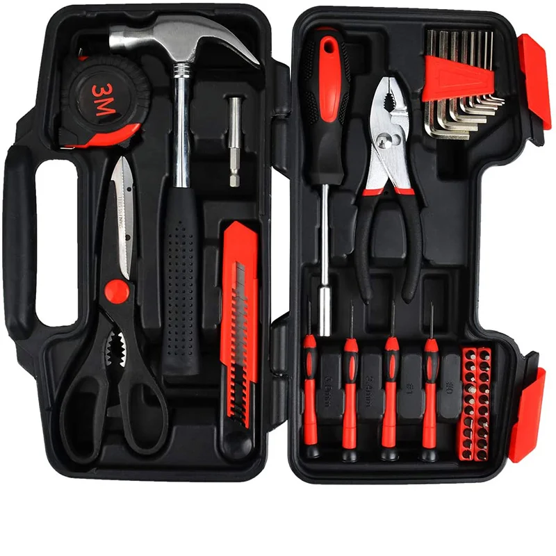 39 Piece Household Tool Kit Small Basic Household Tool Set with Plastic Tool Box
39 Piece Household Tool Kit Small Basic Household Tool Set with Plastic Tool Box