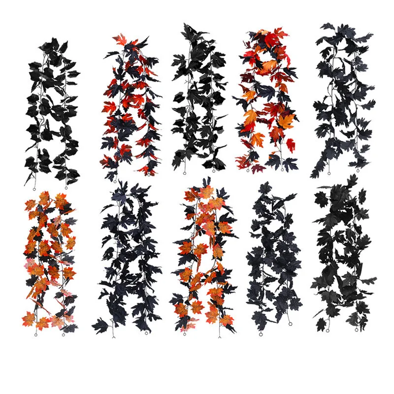1pcs Artificial Maple Leaf Vine Halloween Black Maple Leaves Thanksgiving Wall Hanging Home Wedding Party Decoration Fake Plants
1pcs Artificial Maple Leaf Vine Halloween Black Maple Leaves Thanksgiving Wall Hanging Home Wedding Party Decoration Fake Plants