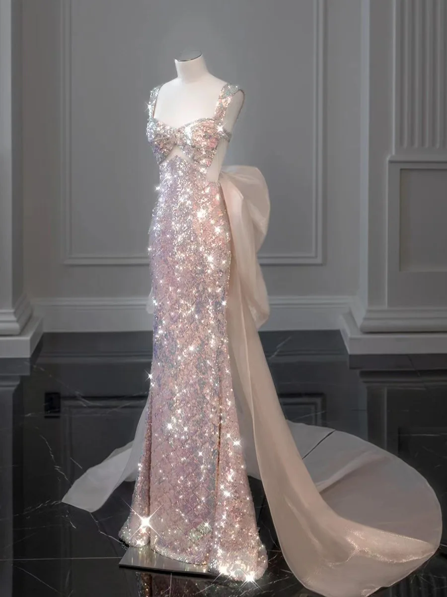 PAFFAS Sexy Dress Sling Temperament Summer Sleeveless Birthday Ball Fashion Evening Gown Gold Sequin Robes De Soirée
PAFFAS Sexy Dress Sling Temperament Summer Sleeveless Birthday Ball Fashion Evening Gown Gold Sequin Robes De Soirée