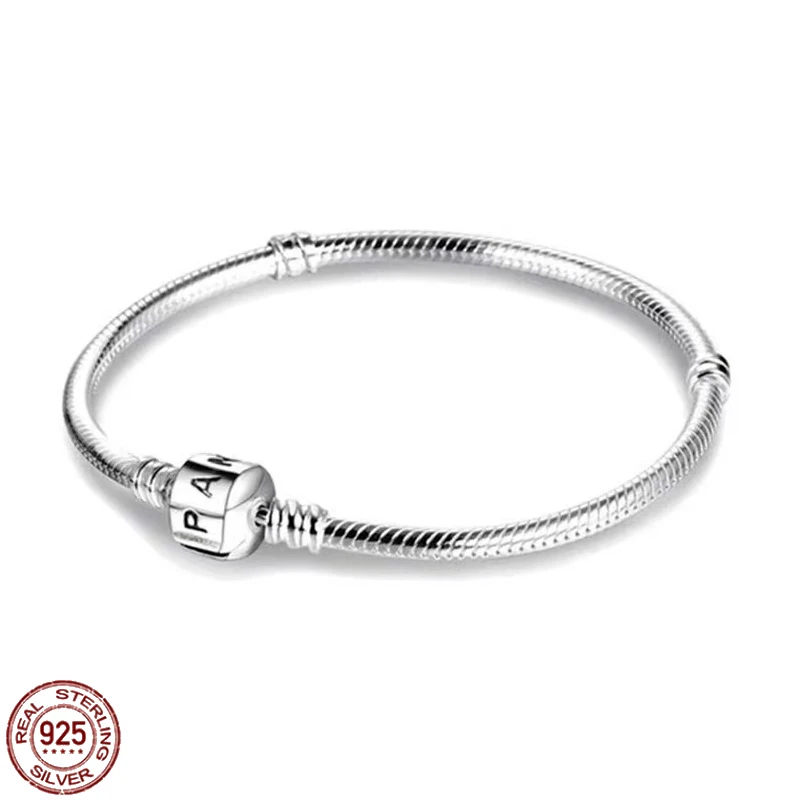 

Classic 925 Sterling Silver Exquisite Bucket Buckle Bracelet fit Designing Original Charming Beaded DIY Jewelry Gifts